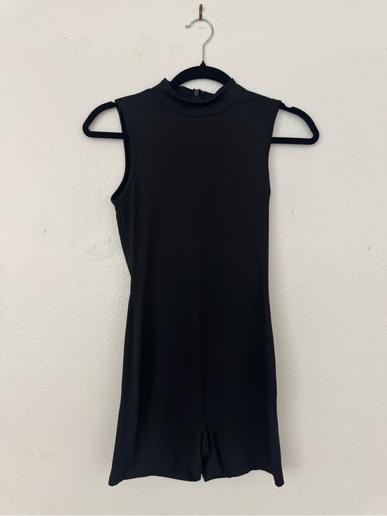 Pants - Sleeveless Black Mock Neck Romper